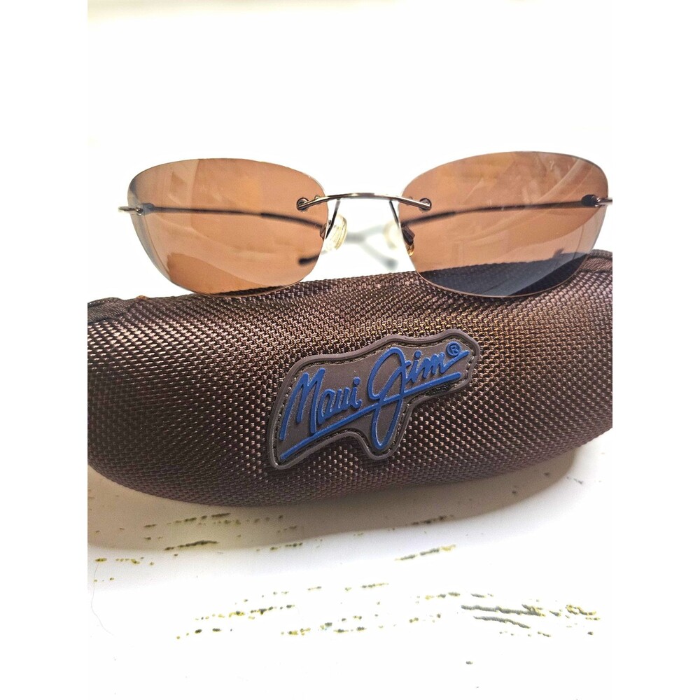 Maui Jim Wailea MJ-503-23 Titanium Rimless Polarized Sunglasses Japan Case